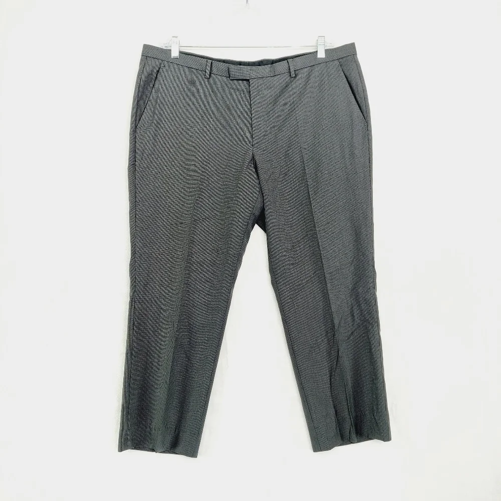 Hugo Boss Sharp1 Black Virgin Wool Dress Pants Trousers Men's P3240